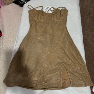 Tan Brown Sleeveless Tie Front Mini Sundress